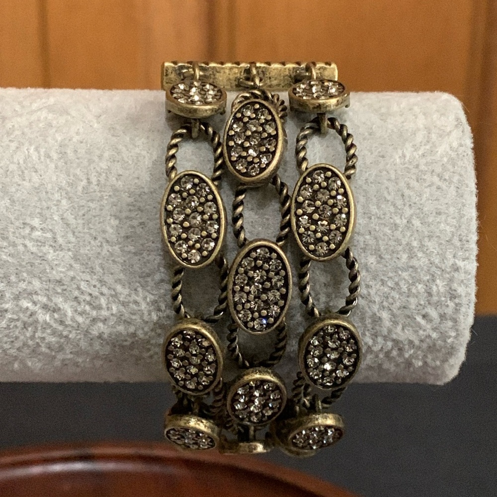 Kiam Family brass tone rhinestone bracelet
